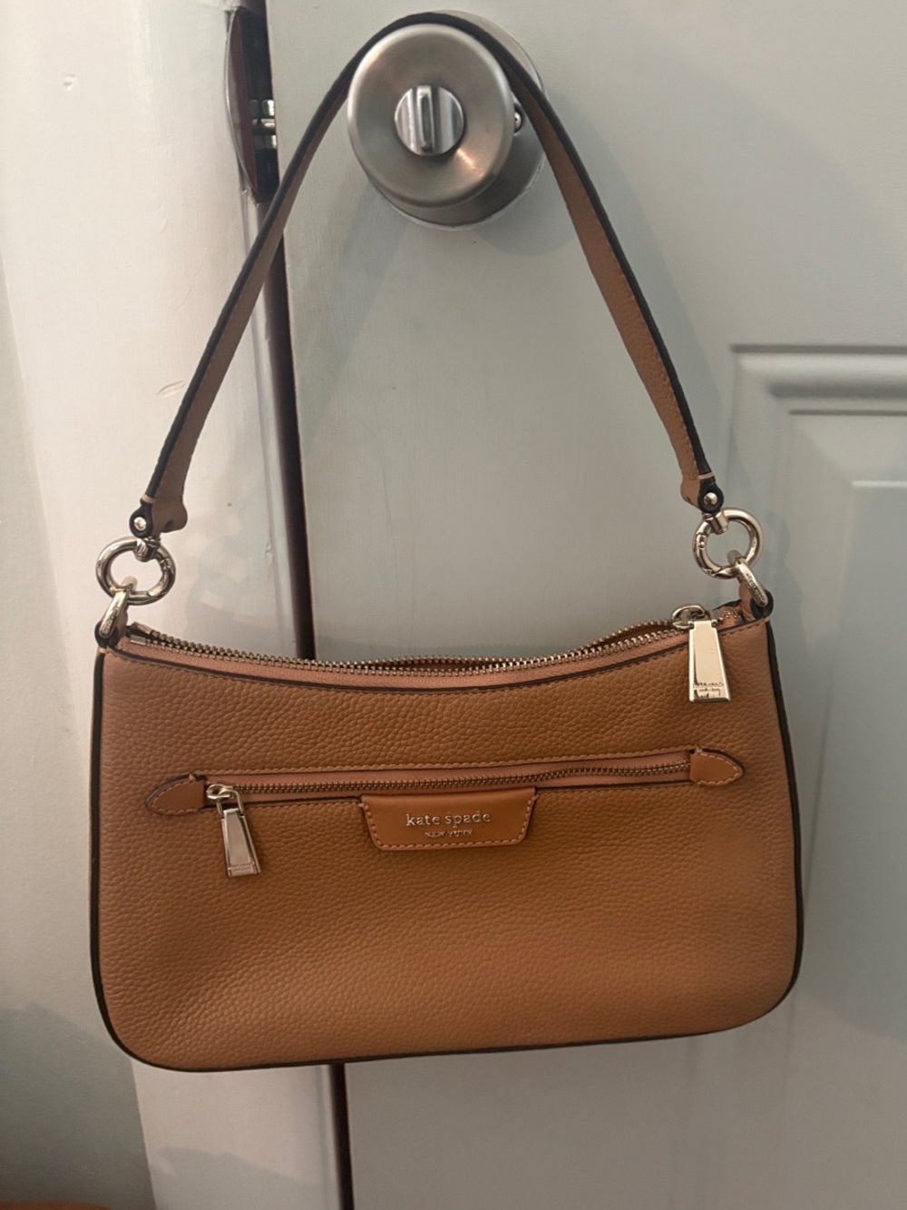 Kate Spade Hudson tan pebble leather shoulder bag